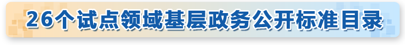 26个试点领域基层政务公开标准目录